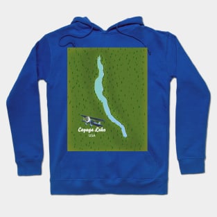 Cayuga Lake USA map Hoodie